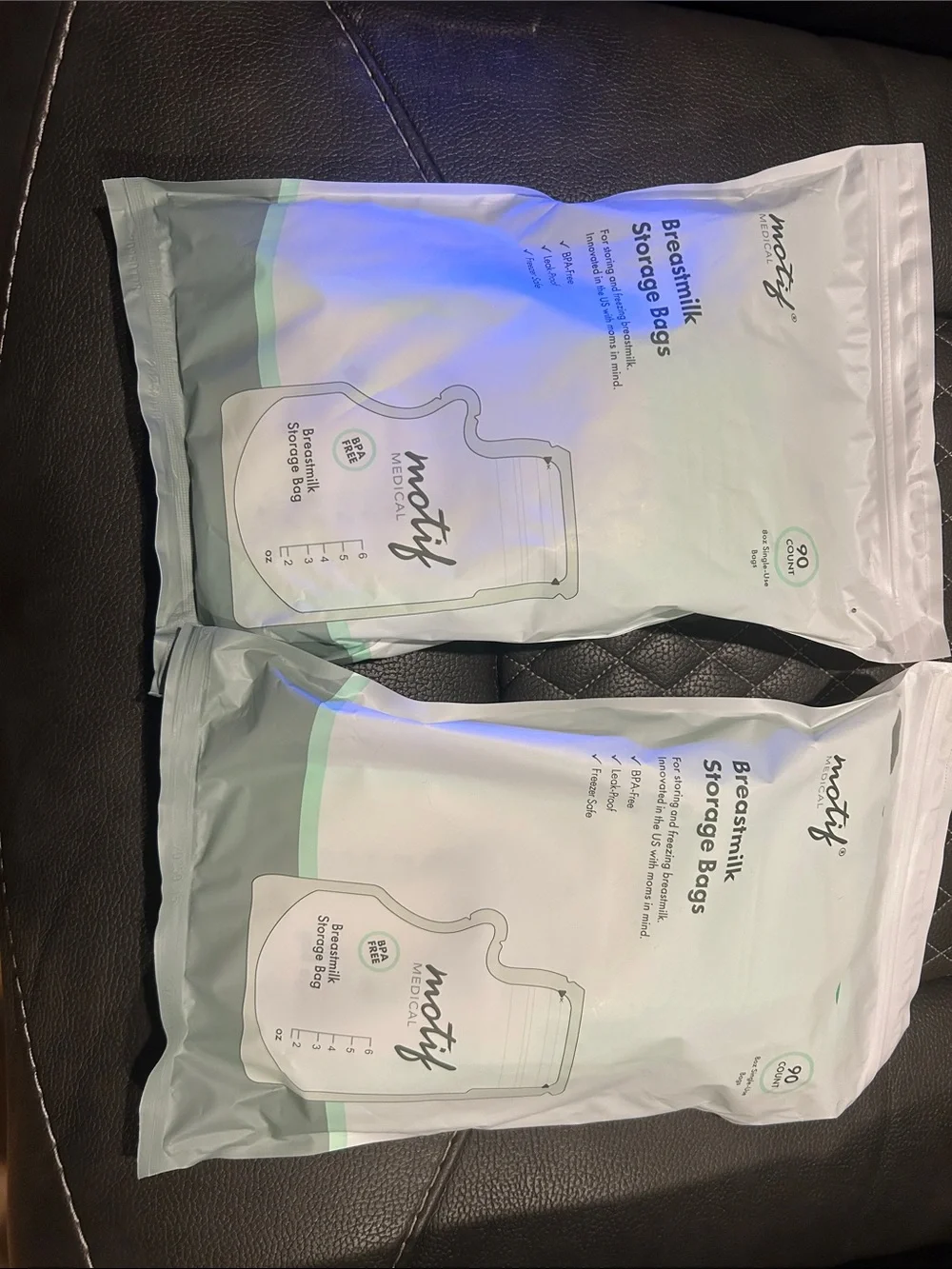 Motif Medical White Breastmilk Storage Bags - 90 Count - set of two 180 bags